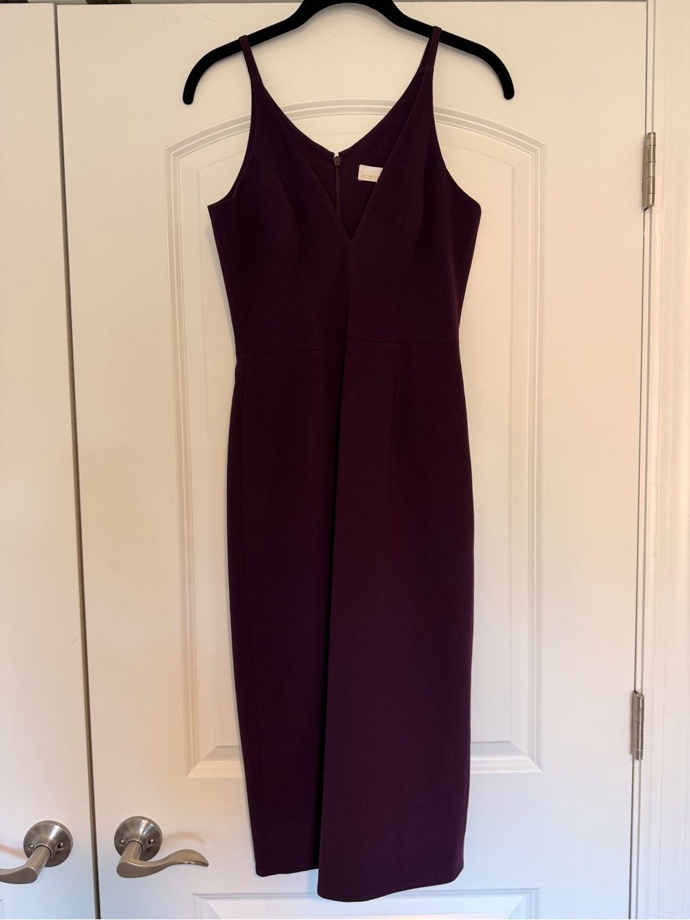 Dress the Population Plum V-Neck Midi Dress
